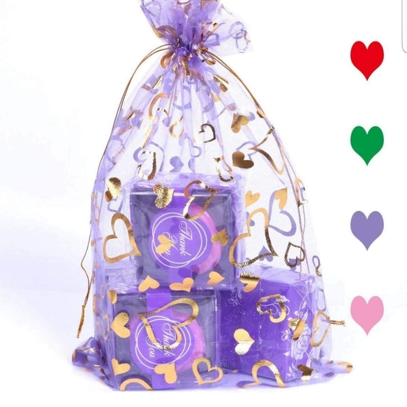 10 ct  Approx. 7.8x11.8 inch(W x L) Light Purple Organza bag with Gold H… - Picture 2 of 7
